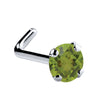 Genuine Peridot 14K Gold Nose Ring