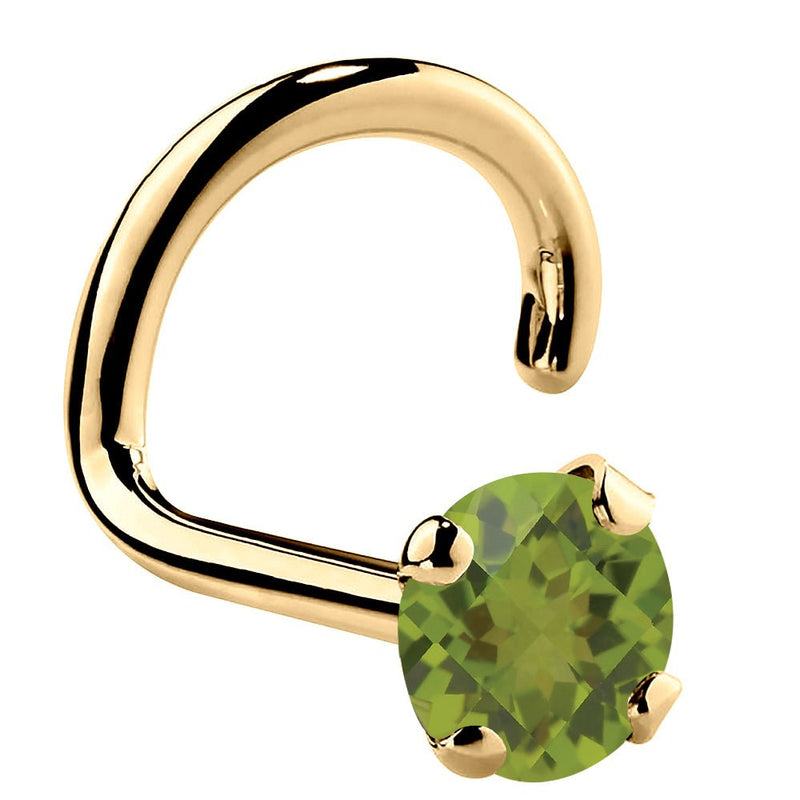 Jewelry Avalanche 22G 14K Gold L-shape Nose Stud With Amethyst Gemstone Yellow Gold 1.5mm