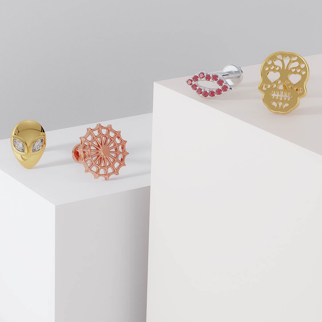 Woven Spider Web Flat Back Earring