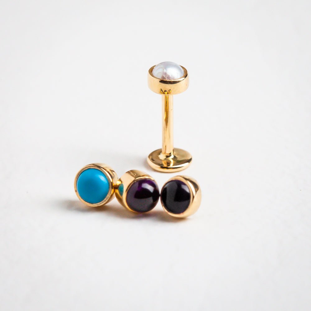 3mm Amethyst Cabochon Flat Back Earring FreshTrends