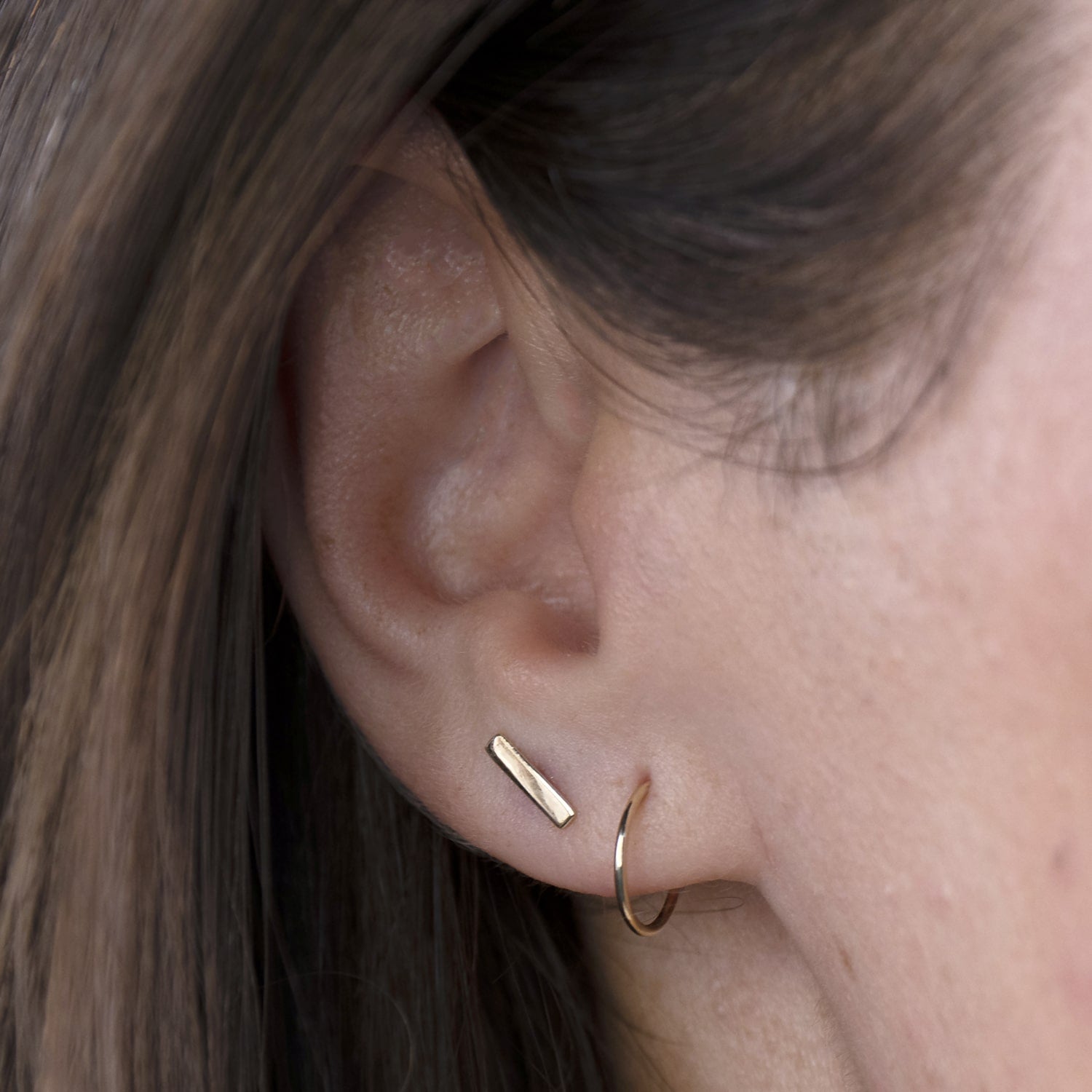 Bar 14K Gold Earrings