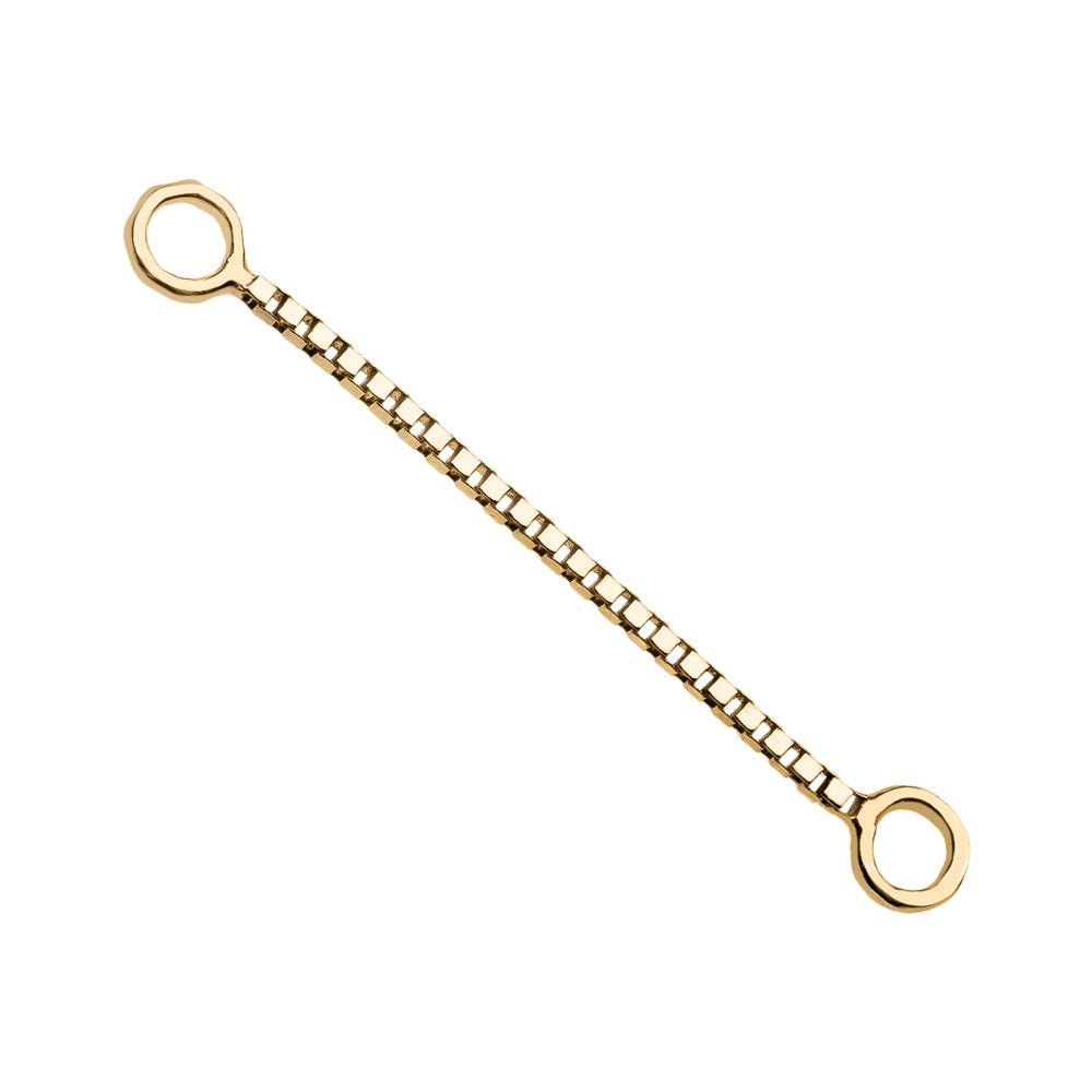 Box Chain Piercing Jewelry Add-on Accessory-Yellow Gold   14mm