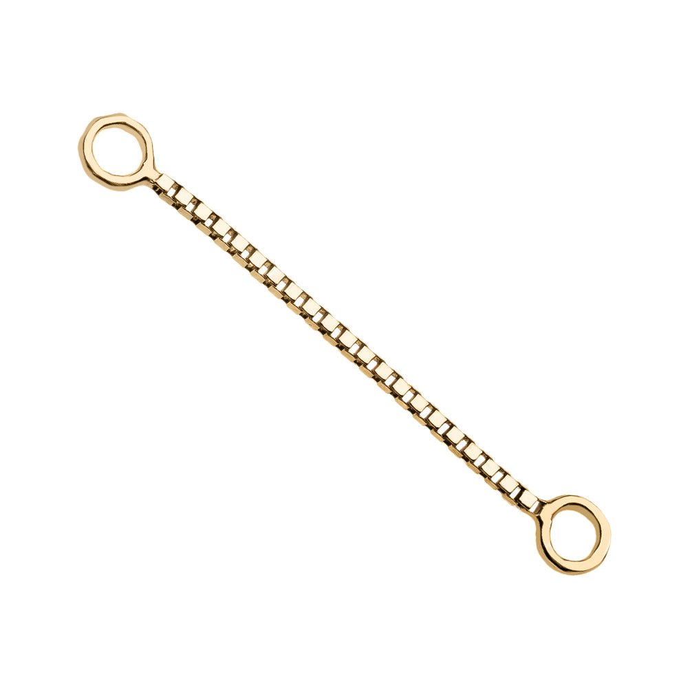 Box Chain Piercing Jewelry Add-on Accessory-Yellow Gold   14mm