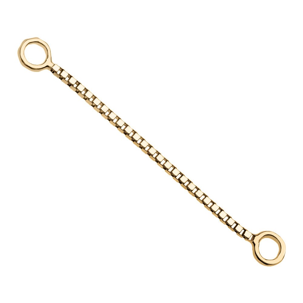 Box Chain Piercing Jewelry Add-on Accessory-Yellow Gold   20mm