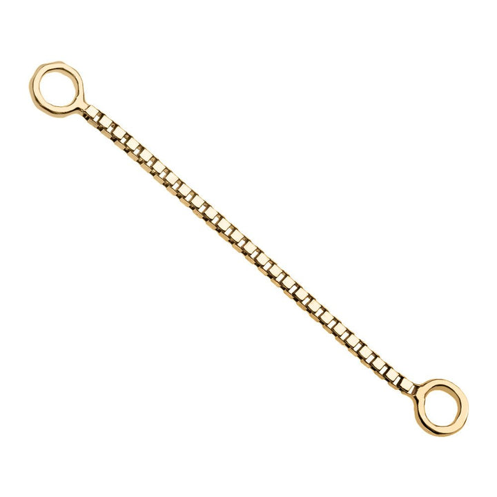 Box Chain Piercing Jewelry Add-on Accessory-Yellow Gold   20mm