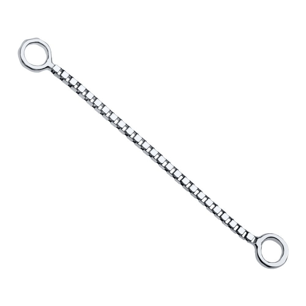 Box Chain Piercing Jewelry Add-on Accessory-White Gold   20mm