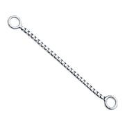 14k white gold 22mm box chain piercing connector with long elegant white gold box link chain