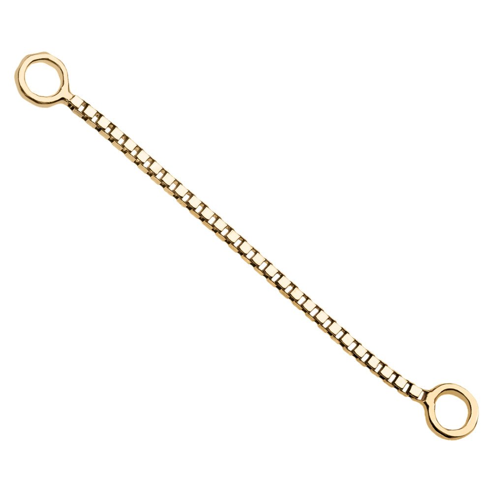 Box Chain Piercing Jewelry Add-on Accessory-Yellow Gold   22mm