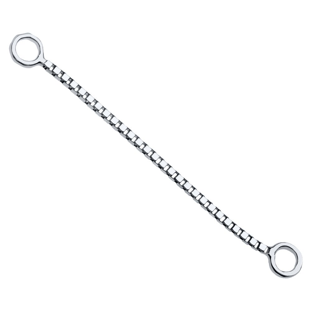 Box Chain Piercing Jewelry Add-on Accessory-White Gold   22mm