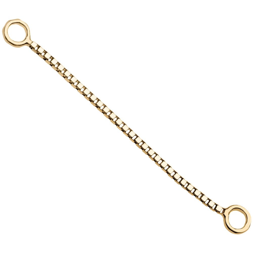 Box Chain Piercing Jewelry Add-on Accessory-Yellow Gold   32mm