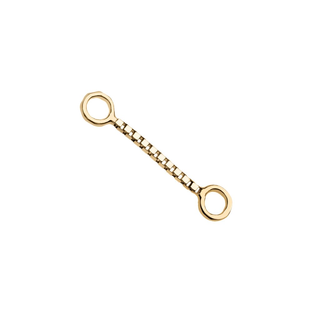Box Chain Piercing Jewelry Add-on Accessory-Yellow Gold   8mm