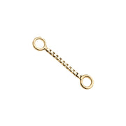 14k yellow gold 8mm box chain piercing connector with octagonal ring ends, product view