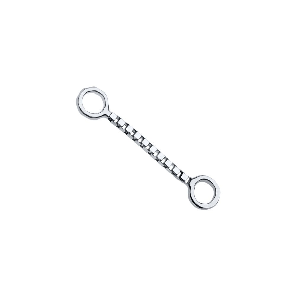 Box Chain Piercing Jewelry Add-on Accessory-White Gold   8mm