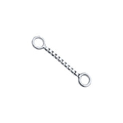 14k white gold 10mm box chain piercing connector, cool-toned polished box links, product view