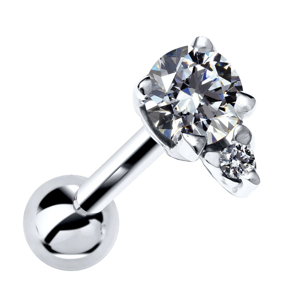 Diamond Accent Genuine Birthstone 14k Gold Cartilage Stud Earring-White   Cubic Zirconia