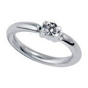 950 platinum diamond side-set seam ring hoop, angled view showing bright round diamond prong setting