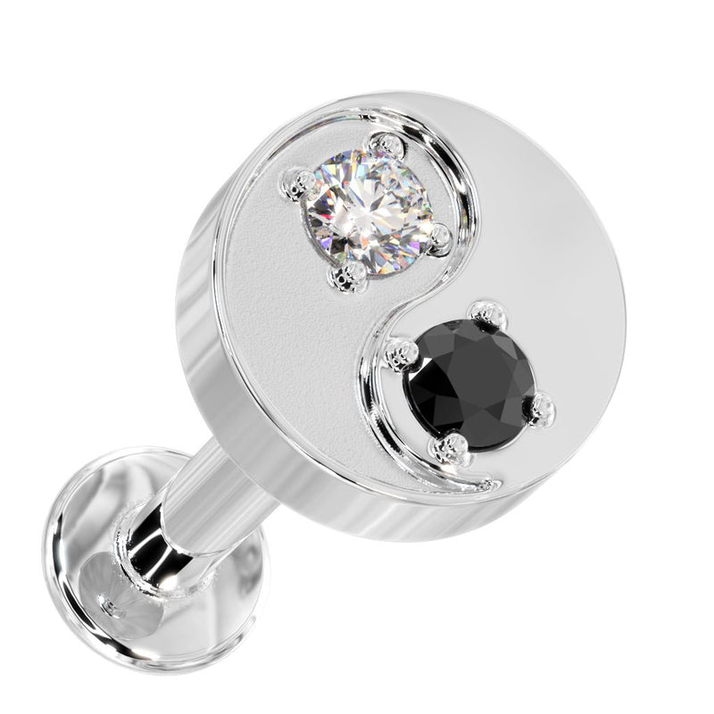 JewelryPalace Tai Chi Yin Yang Genuine Black Spinel 925 Sterling Silver Stud Earrings For Women Round Coin Gemstone Earrings