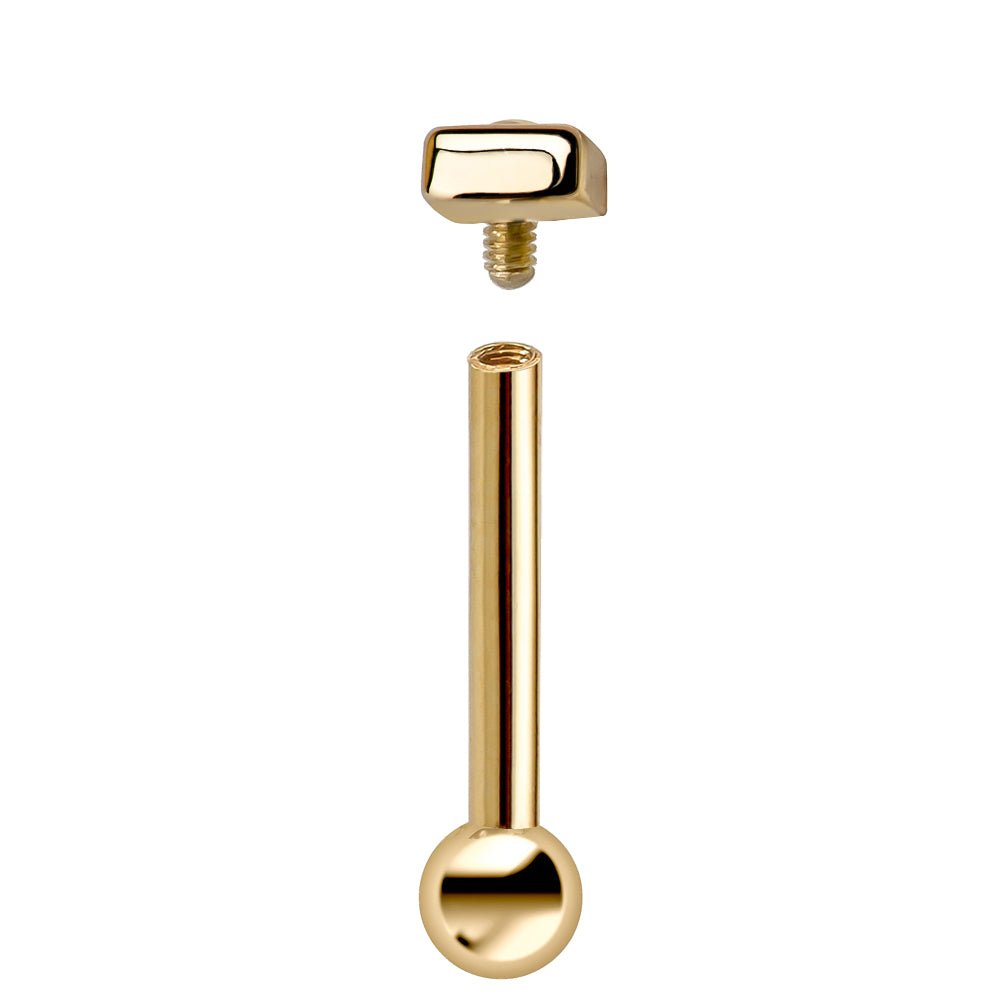 Elegant Balinese Square 14K Gold Cartilage Stud Earring