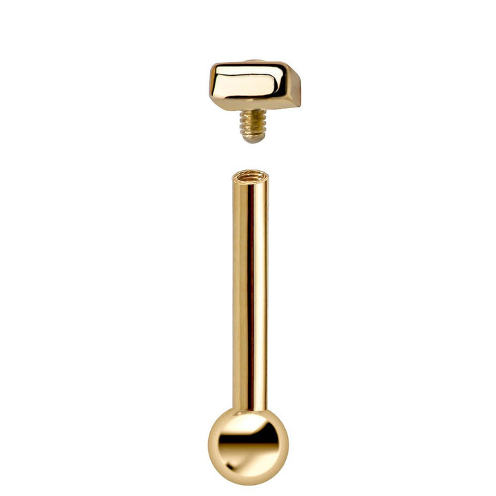 Elegant Balinese Square 14K Gold Cartilage Stud Earring