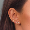 Unicorn Horn with Opal Accent 14K Gold Flat Back Earring