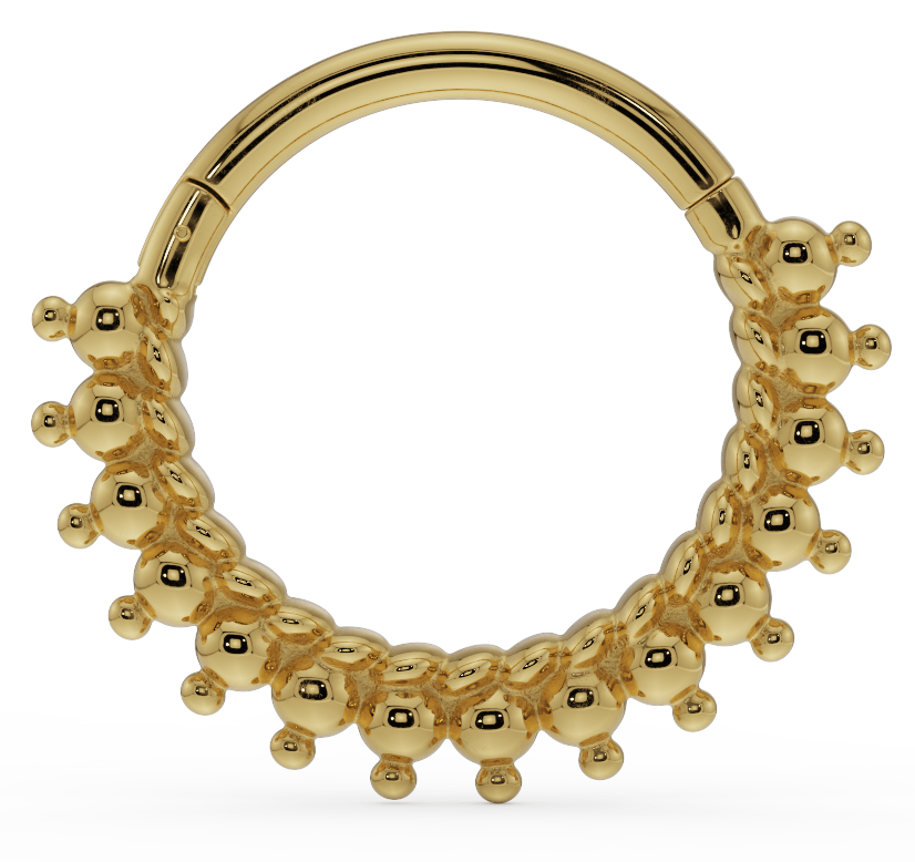 Shala Beads 14k Gold Clicker Ring Hoop