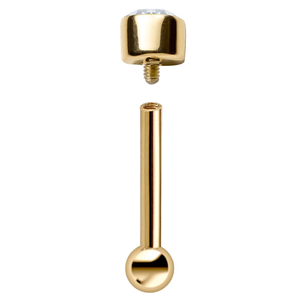 3mm Bezel-set Cubic Zirconia 14k Gold Cartilage Earring