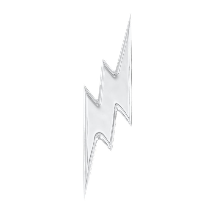 Front View - Lightning Bolt 14k Gold Flat Back Stud