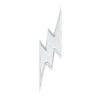 Close-up front view of 14k white gold lightning bolt stud earring showing sleek flat profile