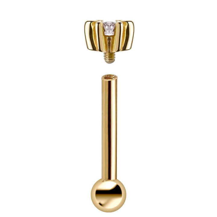 Petite Sparkling Diamond Flower 14k Gold Cartilage Earring Helix Stud