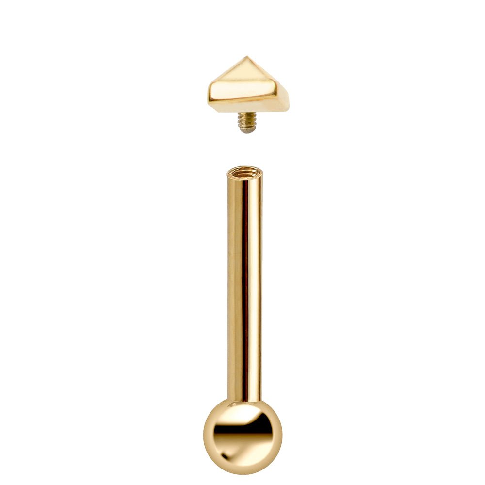 Pyramid Charm 14K Gold Cartilage Stud Earring