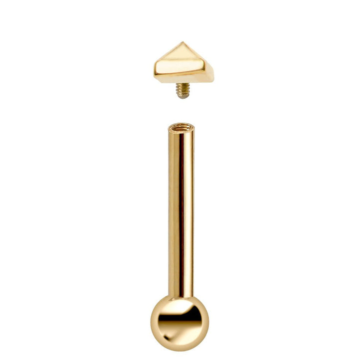 Pyramid Charm 14K Gold Cartilage Stud Earring