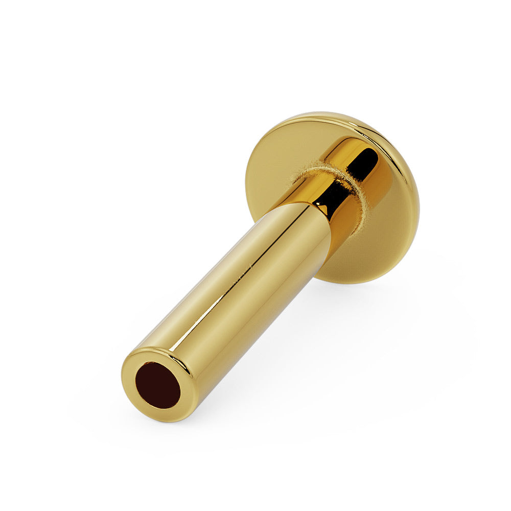 Threadless Push Pin Flat Back Post 14k Gold