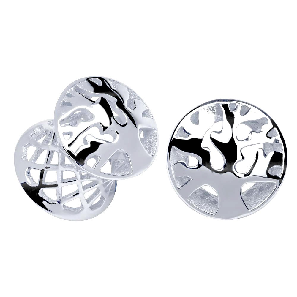Tree of Life 14k Gold Tunnel Plugs-5 8