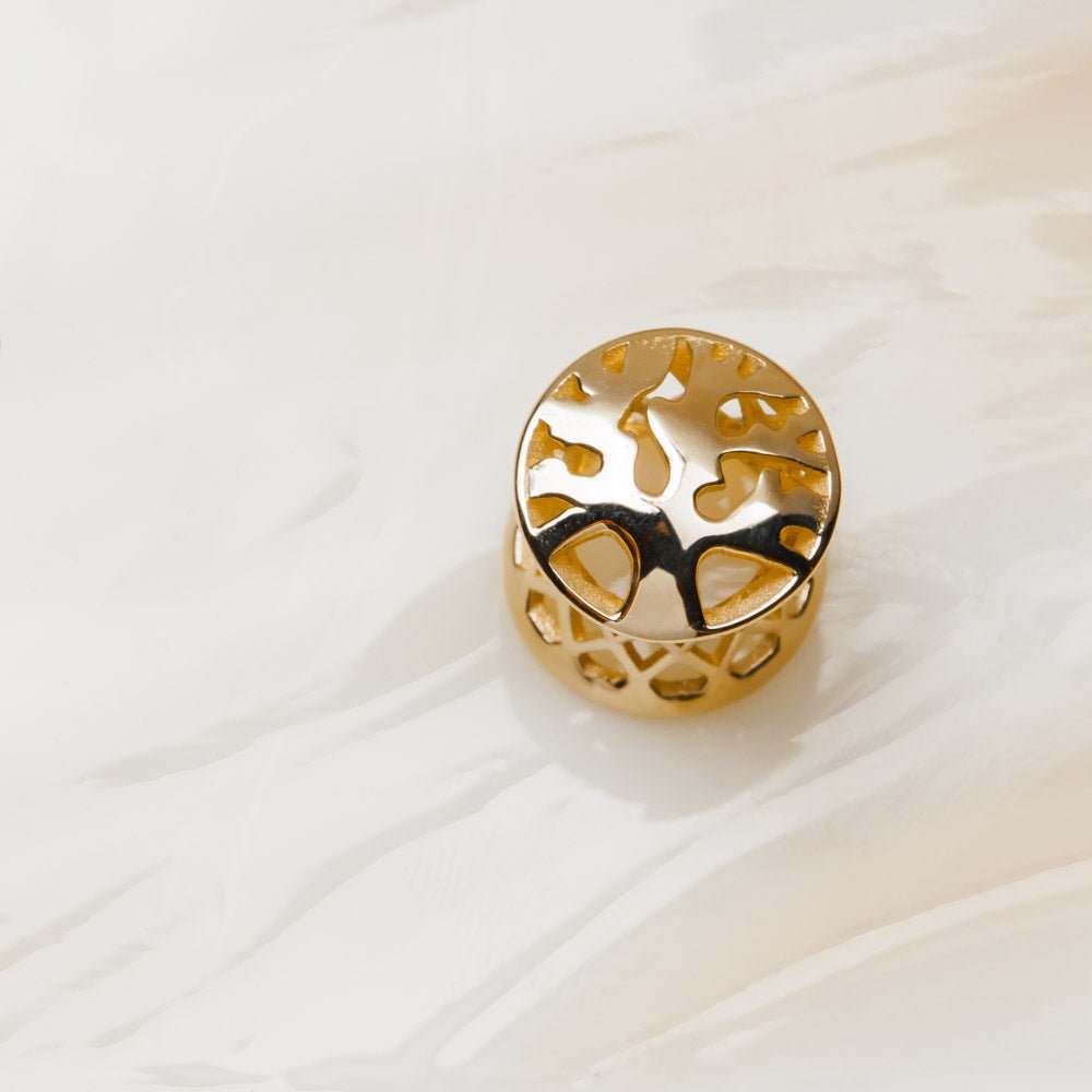 Tree of Life 14k Gold Tunnel Plugs