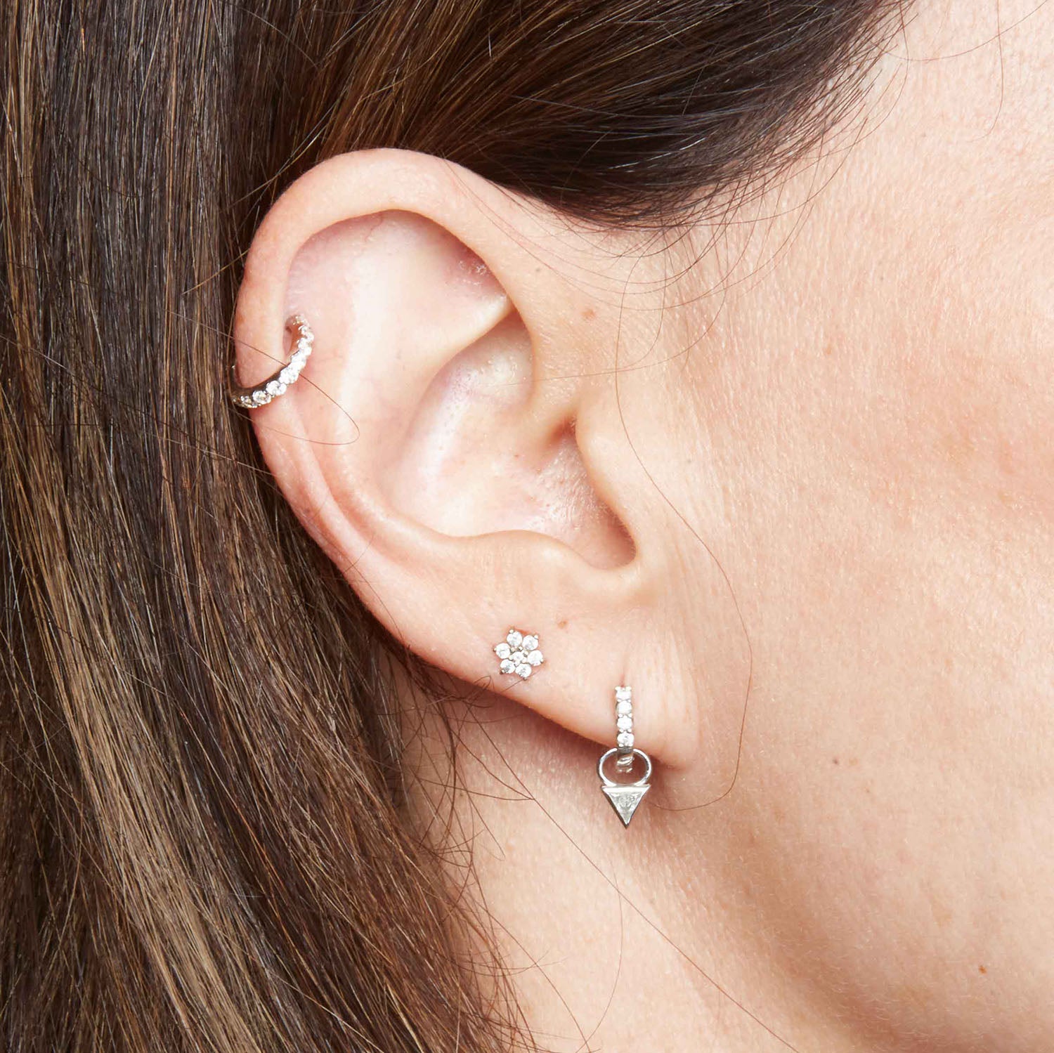 Triangle Diamond Charm Accessory for Piercing Jewelry