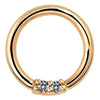 14K yellow gold seamless hoop with two prong-set diamonds at the front, main product view