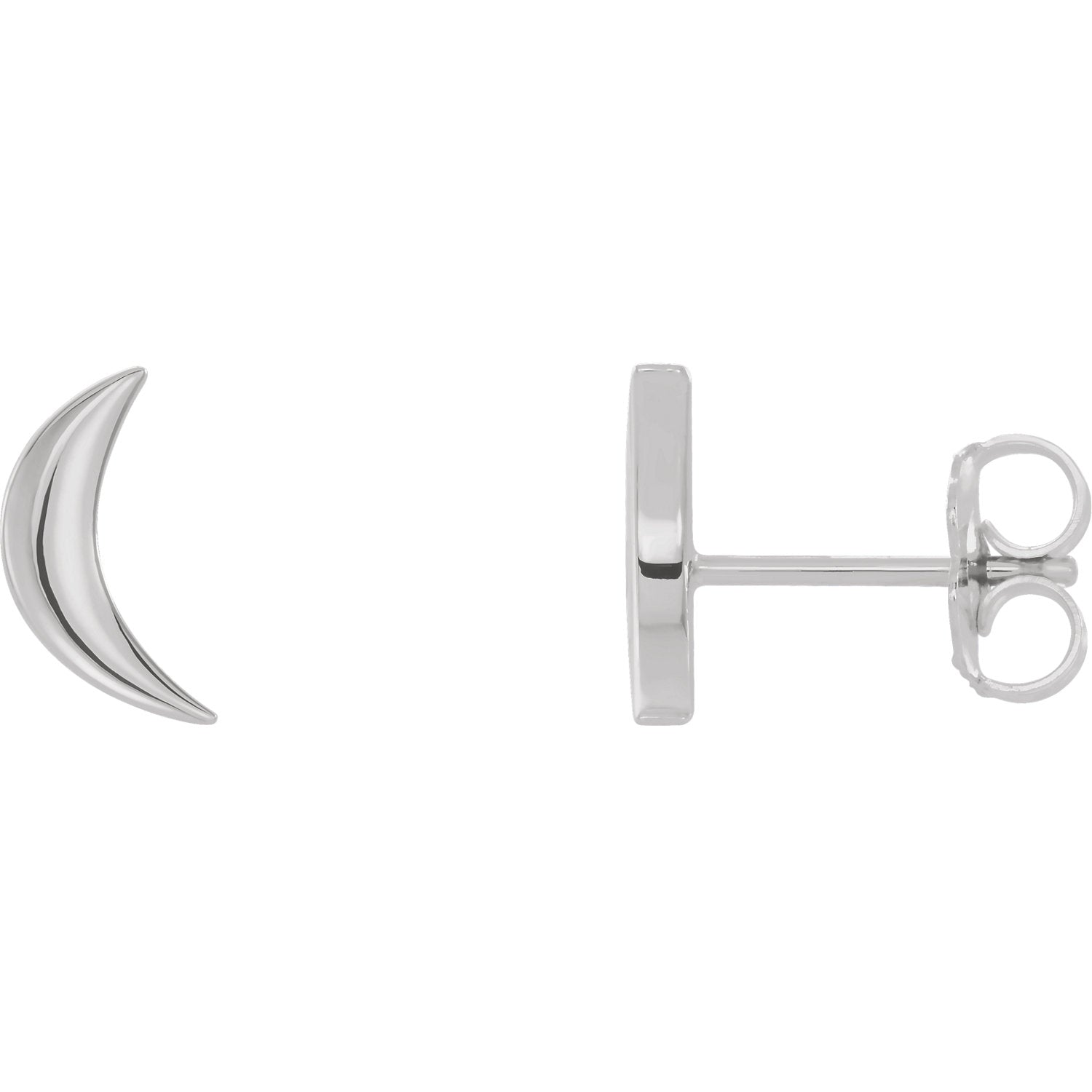 Crescent Moon 14k Gold Stud Earrings