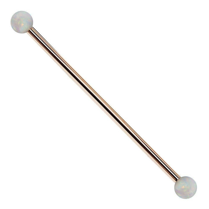 Opal 14k Gold Industrial Barbell